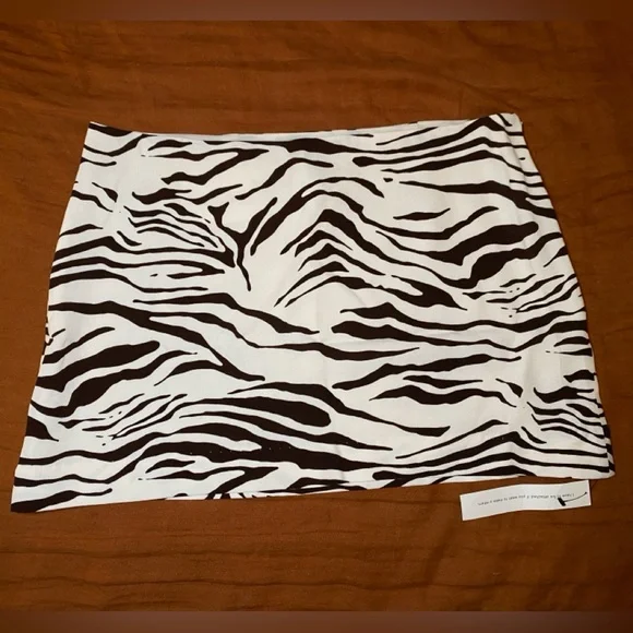 Reformation Carla Low Waist Brown Zebra Print Mini Skirt - Picture 4 of 6